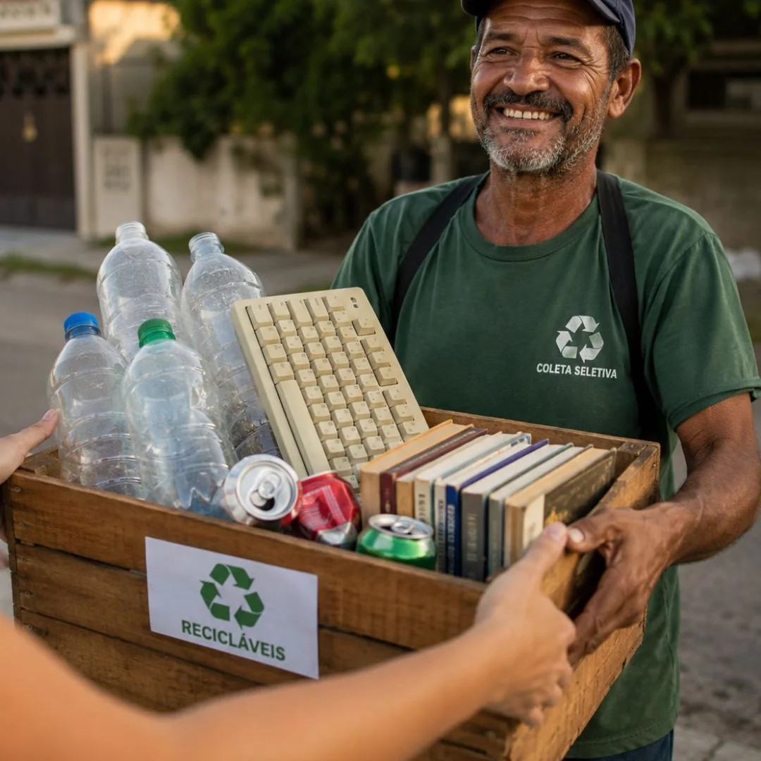 Misturar o lixo no Centro de Campos Sales virou desculpa do passado.  A coleta seletiva porta a porta ja e realidade na nossa regiao. Mas para ela funcionar de verdade, o trabalho comeca antes do caminhao passar. Nao basta querer ajudar, e preciso saber separar.  Se voce mora ou trabalha no Centro, siga este passo a passo simples para preparar o seu descarte:  1. Tenha duas lixeiras em casa Uma para o lixo comum (restos de comida, papel higienico, sujeira de varricao) e outra exclusiva para os reciclaveis (plasticos, papeis limpos, papelao, metais e vidros).  2. Limpe antes de descartar Nao precisa lavar com sabao. So retire o excesso de comida ou liquido dos potes de plastico e latas. Embalagem com resto de alimento atrai bicho, gera mau cheiro e inviabiliza o trabalho dos nossos coletores.  3. Respeite os dias da rota Coloque os sacos de lixo reciclavel na calcada apenas no dia correto em que a coleta seletiva passa na sua rua do Centro. Isso evita que animais rasguem os sacos e causem bagunca.  O seu papel termina na calcada, mas o impacto positivo protege nossa terra e preserva as belezas naturais do nosso Cariri. ♻️  Voce ja separou o seu material esta semana? Deixe aqui nos comentarios se tiver duvida sobre o descarte de algum material especifico.  #CamposSales #Cariri #ReciclagemCariri #ColetaSeletiva #ArtemisAmbiental SustentabilidadeCeara MeioAmbienteCariri